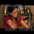 Woman covered chocolate